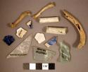 Ceramic, kaolin pipe fragments, glass, ceramic & bone fragments