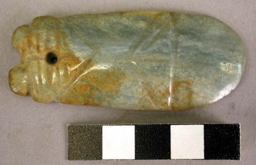 Jade-like stone animal effigy pendant