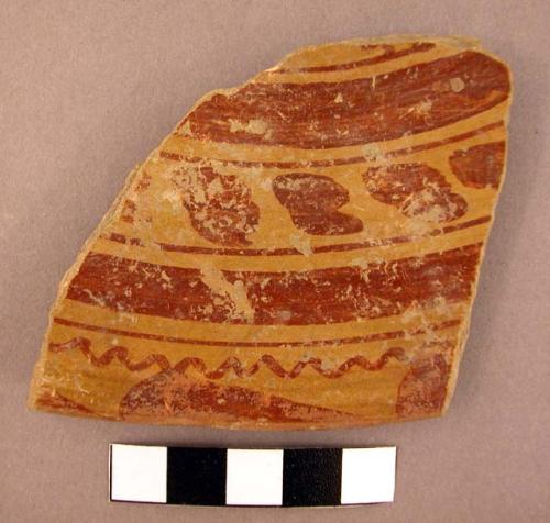 Coyotlatelco type rim potsherds-painted in