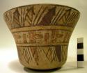 Bowl painted in polychrome with darts and geometric forms