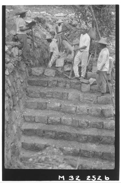 Stairway southeast of southeast annex at Monjas.