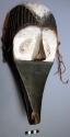 Yam festival mask - traces of white color - 13.5" high