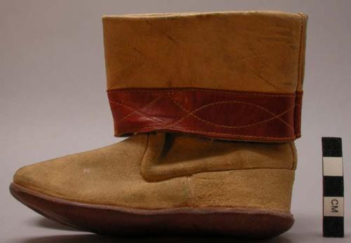 Pair of child's boots - hide and leather