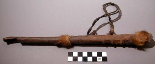 Wooden whistle for calling dogs when hunting or signalling to people - worn hung