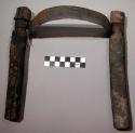 Drawing knife or iron with wooden handles (was)