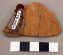 Ceramic body sherd, redware, brown glaze interior