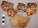 47 potsherds - Saxche orange polychrome: Acul variety