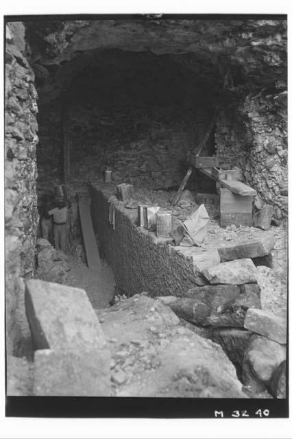 Cave repair at Monjas, photo from the northeast