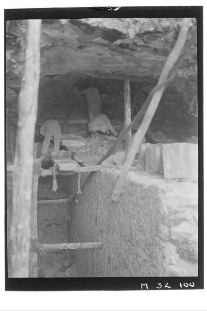 Cave repair at Monjas, from north