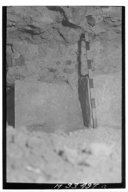 Stones in tunnel of second story at Monjas.