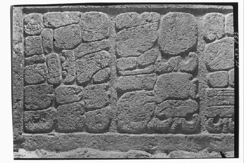 Face of Lintel 3 and east door of Room 18 at Monjas