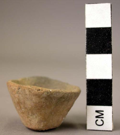 Ceramic bowl, miniature, pinch-pot, buff