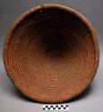 Grain basket, vine filler rings covered and woven with palmetto