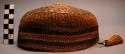 Basketry cap with small tassel - 6" diameter (trade piece)