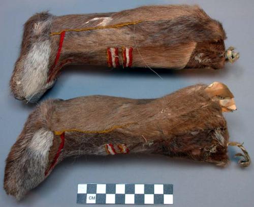 Pair reindeer skin boots