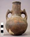 Thin neck, double-handled pottery jug - medium sized