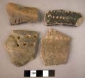 5 potsherds - rocker decoration