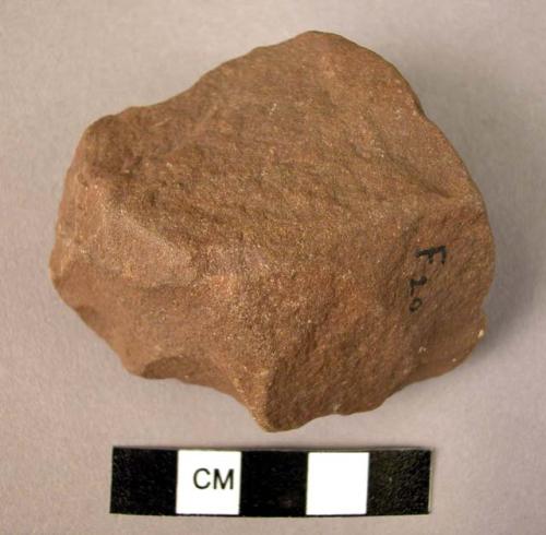 Small quartzite hand axe, with flat butt