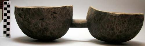 Double wooden bowl, hand hewn (7.25") ("chigeni")