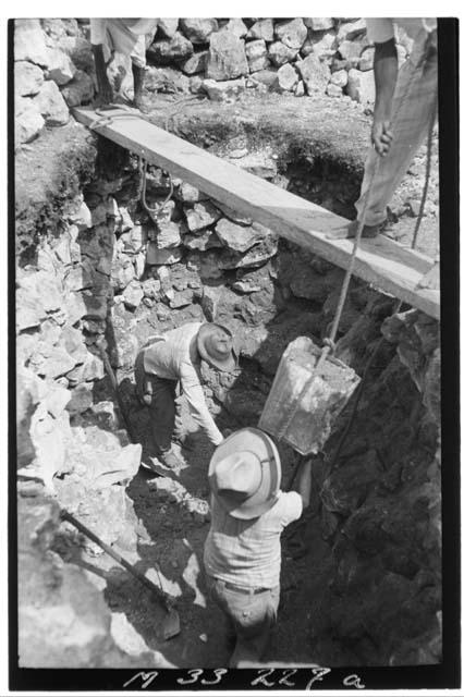 Pit at northeast corner of second story at Monjas.