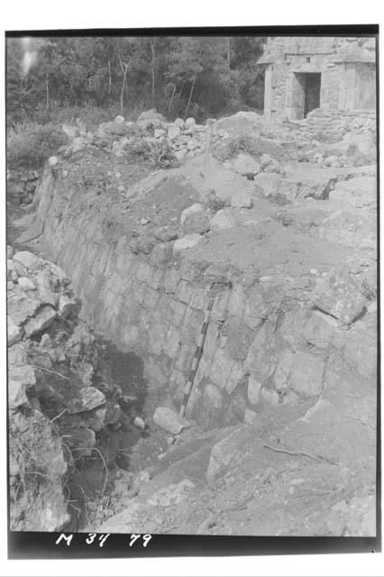 East building at Monjas, southeast of stairs and basal terrace.