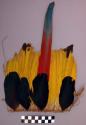 Headdress - short band of black & yellow feathers in double row, tall +