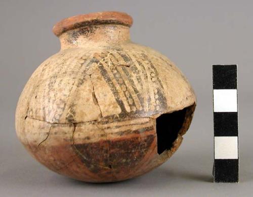 Small polychrome pottery jar