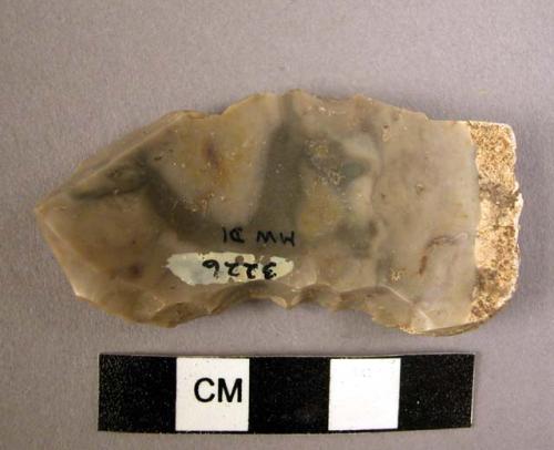 Combined end & concave side scraper of flint