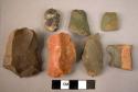 16 crude stone flakes and miscellaneous stone implements, some showing signs of