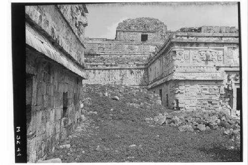 Southeast corner,east wing,and main platform at Monjas.