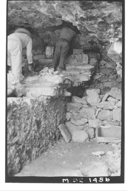 Cave repair at Monjas, photo from the northwest