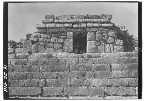 Center line niche structure and stairs at the second story of Monjas.