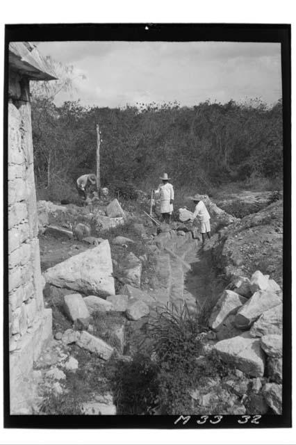 Stairs, southeast of southeast annex at Monjas.