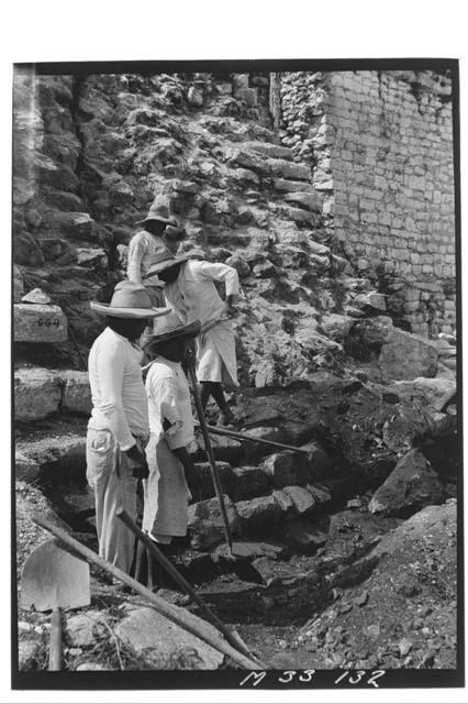 Lower stairs in situ at Monjas