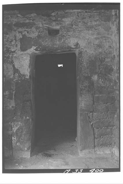 Door between rooms in southeast annex  at Monjas.