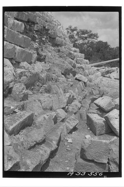 Base of Main Stairs of Monjas, photo from east