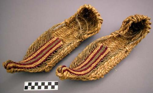 Pair of grass sandals worn by coolies