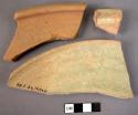 Ceramic rim sherds, undecorated red ware