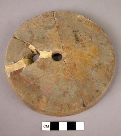 Stone disc, perforated