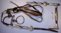 Bridle, leather strapping with 9 pieces of heavy gauge silver and a Spanish bit
