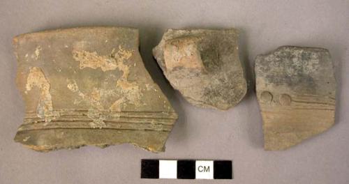 Fragments of pottery cups