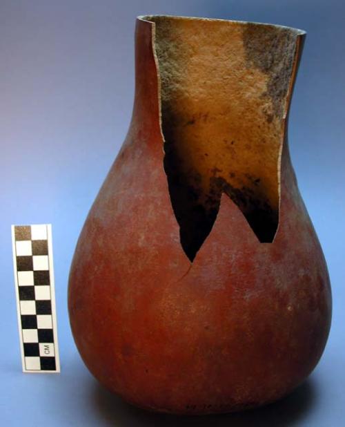 Large double bulbed gourd vessel. Kipali