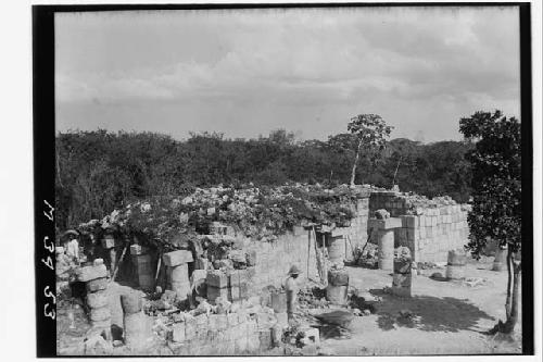 Monjas - E. mound excavation from N.W.