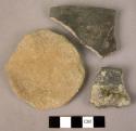 Fragments of pottery cups