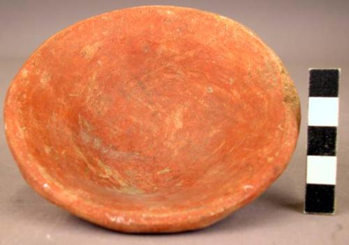 Bowl, interior red wash