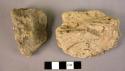 2 fragments of wall plaster