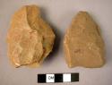 Quartzite flake implements-probably (Lower Paleolithic), used as side scrapers
