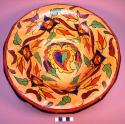 Pottery bowl, painted with multicolor floral design (modern)