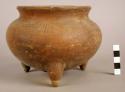 Pottery vessel belonging to chocolate incised group- tripod