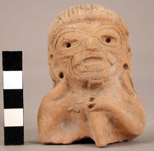 Head and bust of human figure (terra cotta)